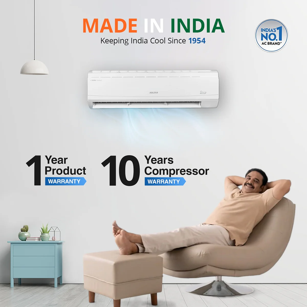 Voltas Adjustable Inverter Split AC, 1.5 Ton, 5 star - 185V CAS - Image 4