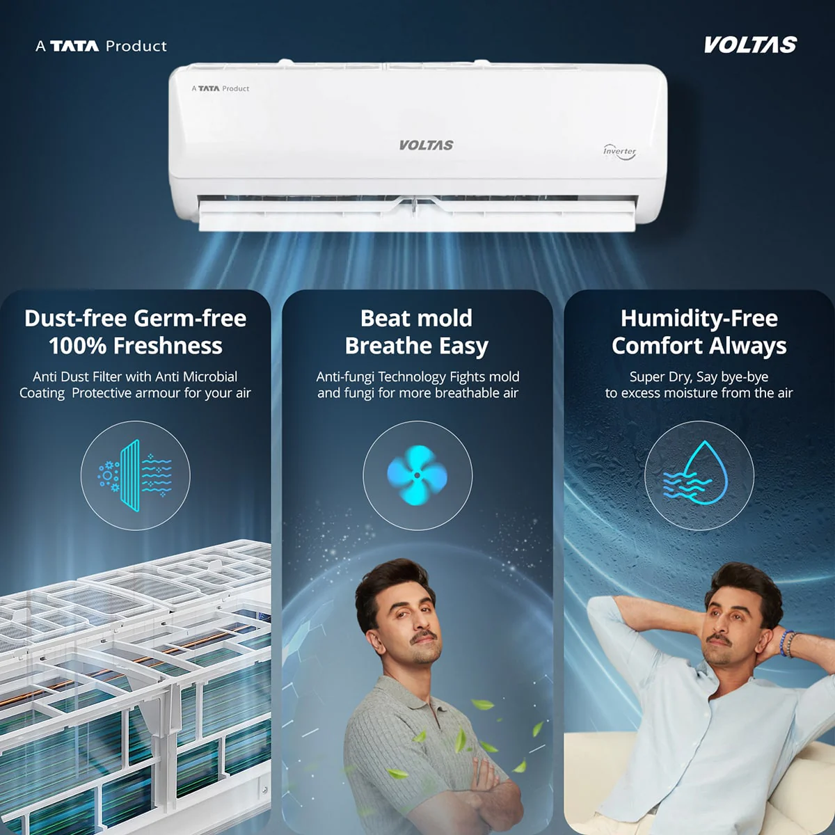 Voltas Split Inverter Air Conditioner, 1.5 Ton, 5 Star - 185INV Vectra Emerald - Image 9