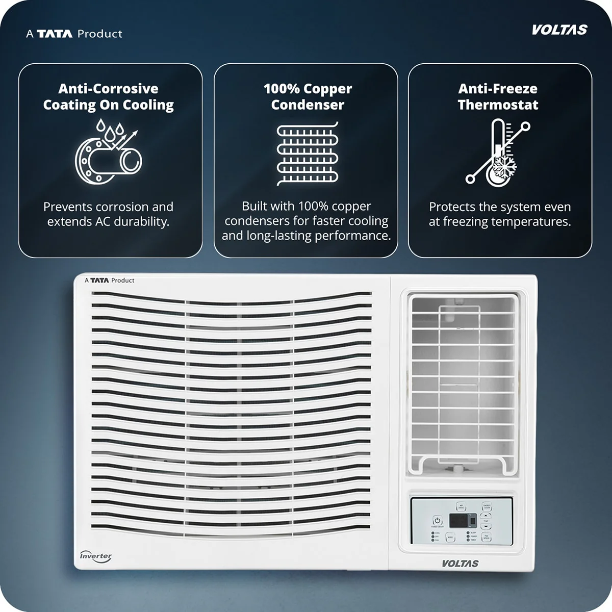 Voltas Window Air Conditioner, 1.5 Ton, 3 Star - 183FS Prism - Image 17