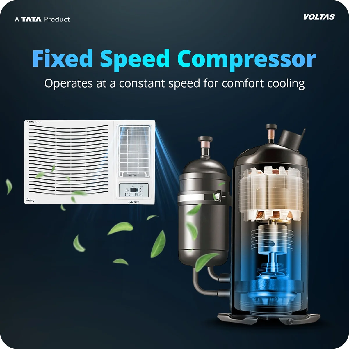 Voltas Window Air Conditioner, 1.5 Ton, 3 Star - 183FS Prism - Image 5